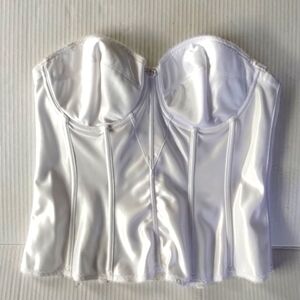 Dominique White Bustier Corset Top SZ 38C Sexy Romantic Feminine Coquette Whimsy